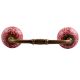 Dark Pink Leaf Floral Ceramic Bridge Handle